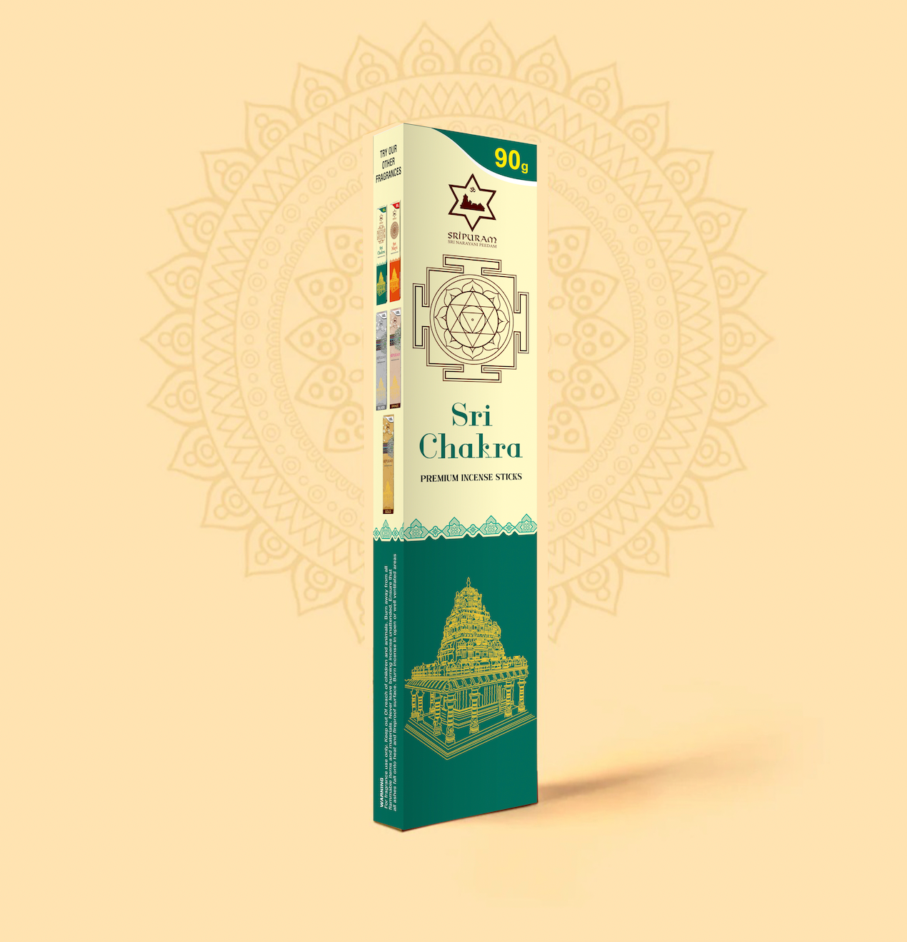 Sripuram Sri Chakra Incense - 90g (Pack of 6)