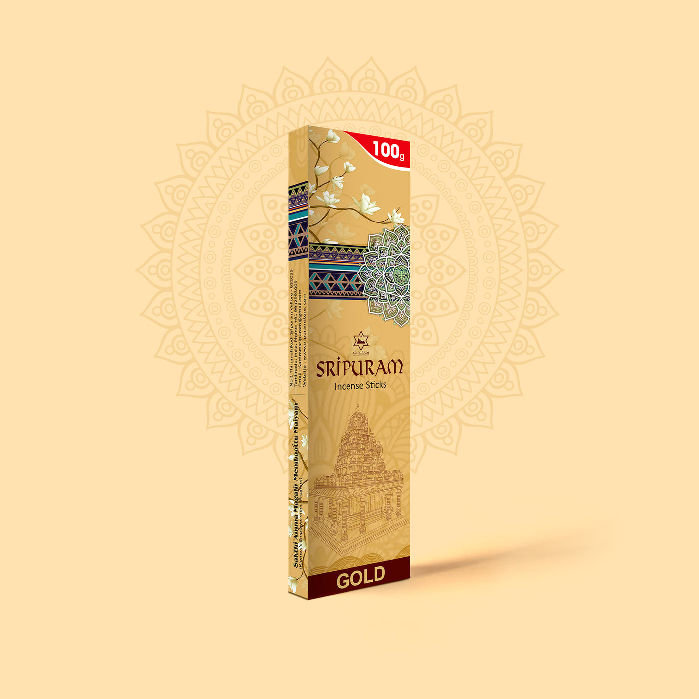 Sripuram Gold Incense - 100g (Pack of 6)