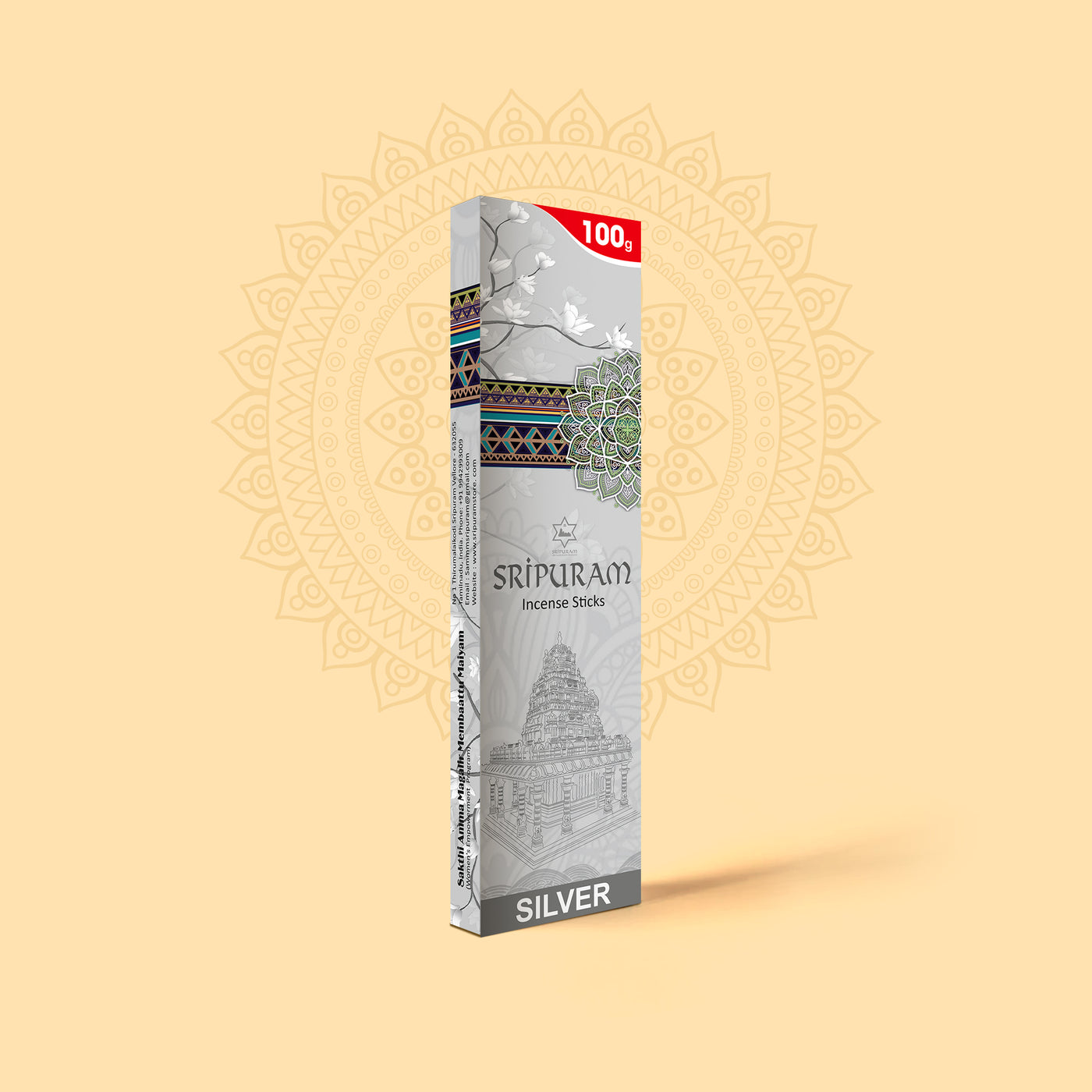 Sripuram Silver Incense - 100g (Pack of 6)